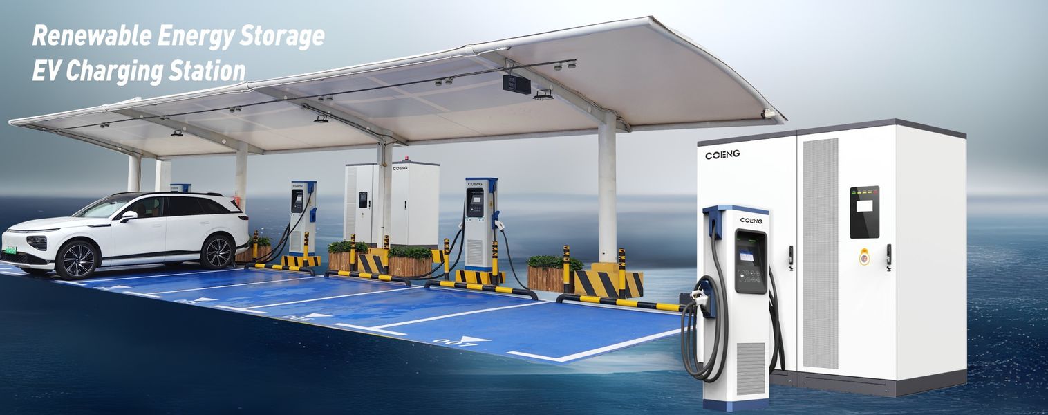 Estação de carregamento de veículos elétricos de armazenamento de energia renovável