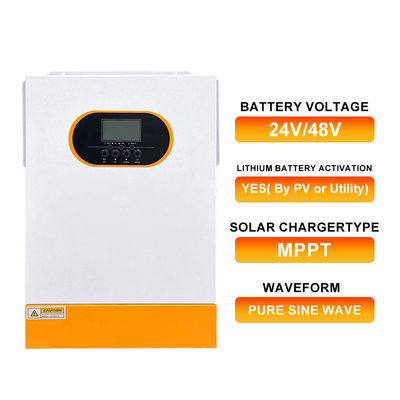 5.5kw 6.2kw 48V Hybrid Solar Inverter Single Phase MPPT Pure Sine Wave Off Grid Solar Inverter Fast 10ms Transfer Time
